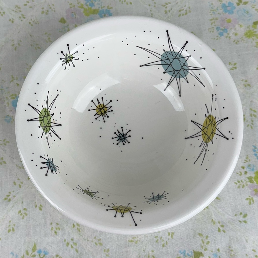 One Hundred 80 Degrees Atomic Starburst Franciscan Repro Vintage Style Bowl